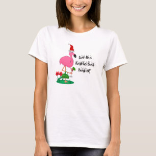 T-shirt do flamingo do Natal