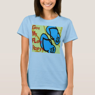 T-shirt do flip-flop das mulheres