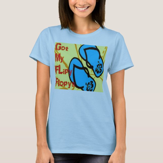 T-shirt do flip-flop das mulheres (Frente)