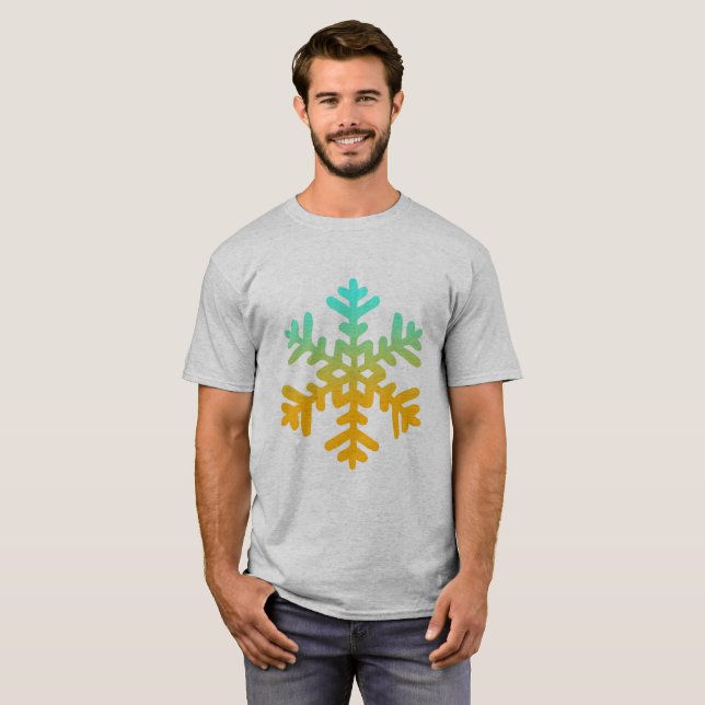 T-shirt do Floco de Neve Laranja Blue Geay (Frente Completa)