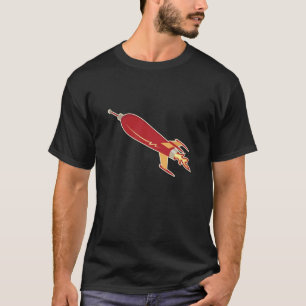 T-shirt do foguete retro
