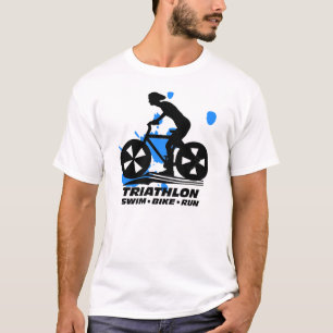 T-shirt do funcionamento da bicicleta da natação