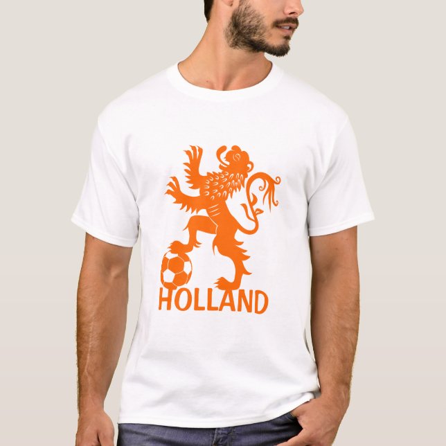 T-shirt do futebol de Holland - leão holandês (Frente)