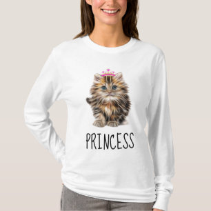 T-shirt do GATINHO do CAT da PRINCESA senhoras