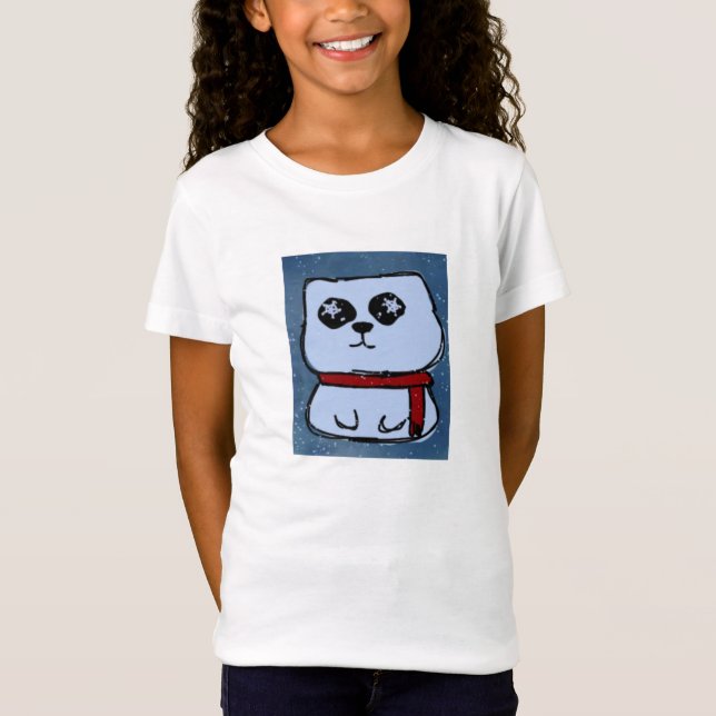 T-shirt do gatinho do floco de neve (Frente)