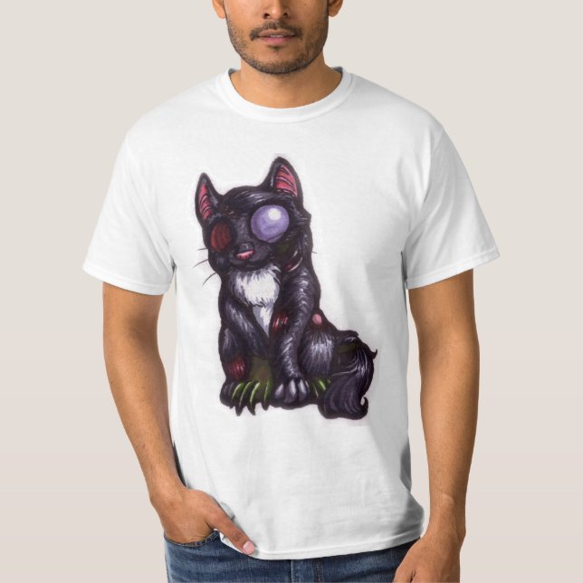 T-shirt do gatinho do zombi (Frente)