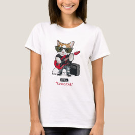 T-Shirt do gatinho Rockstar