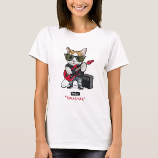 T-Shirt do gatinho Rockstar