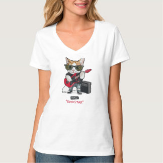 T-Shirt do gatinho Rockstar