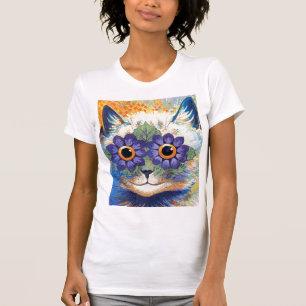 T-shirt do gato da flor