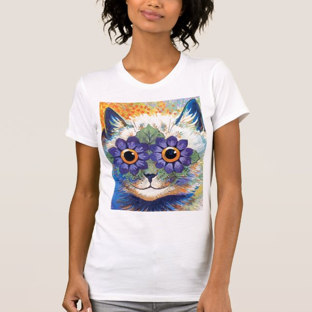 T-shirt do gato da flor (Frente)