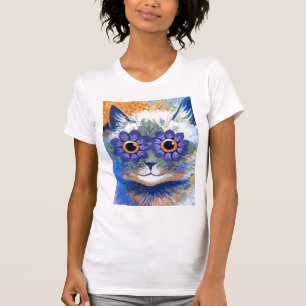 T-shirt do gato de flower power
