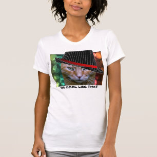 T-shirt do gato do hip-hop, gatos que vestem