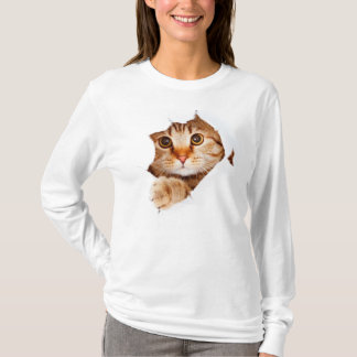 T-shirt do gato do peekaboo