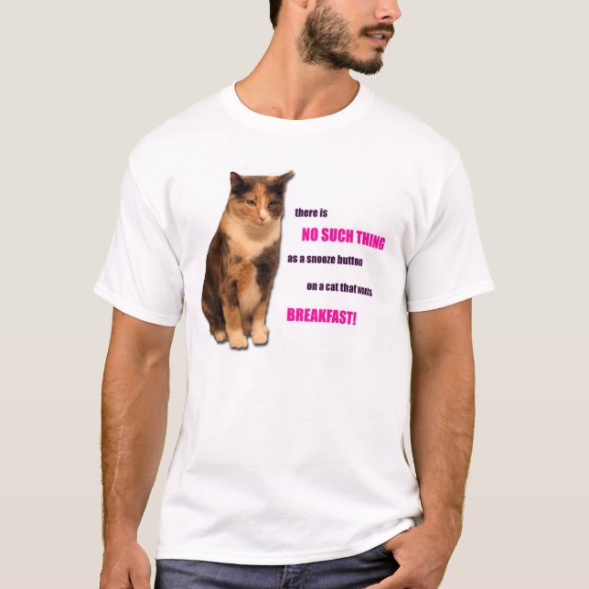 T-shirt do gato do pequeno almoço (Frente)