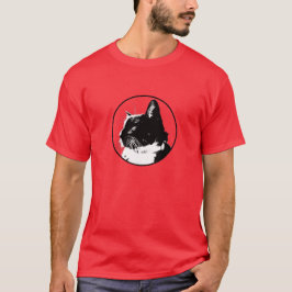 T-shirt do gato do smoking, homens
