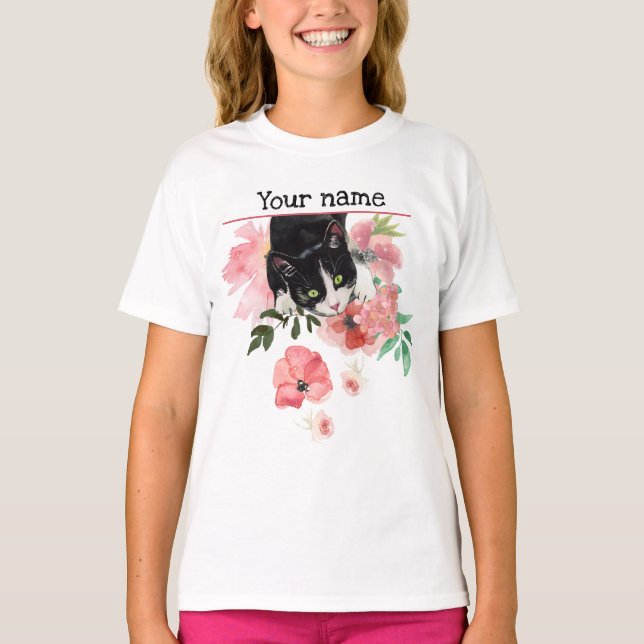 T-shirt do gato preto (Frente)