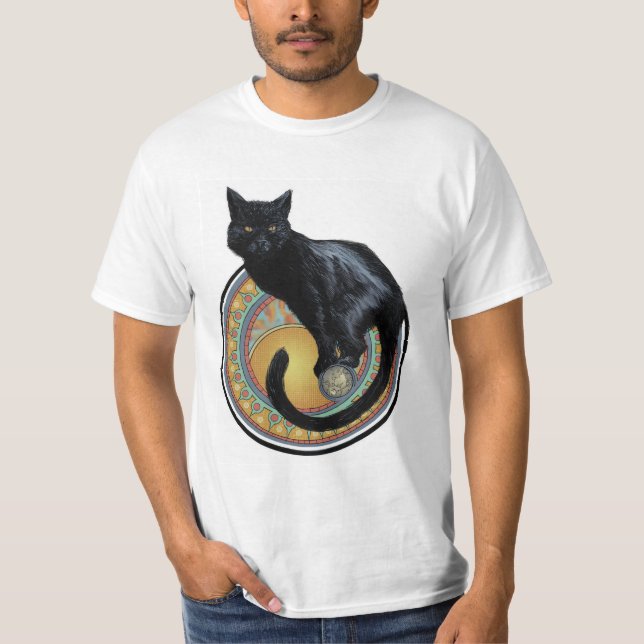 T-shirt do gato preto de Wolverton (Frente)