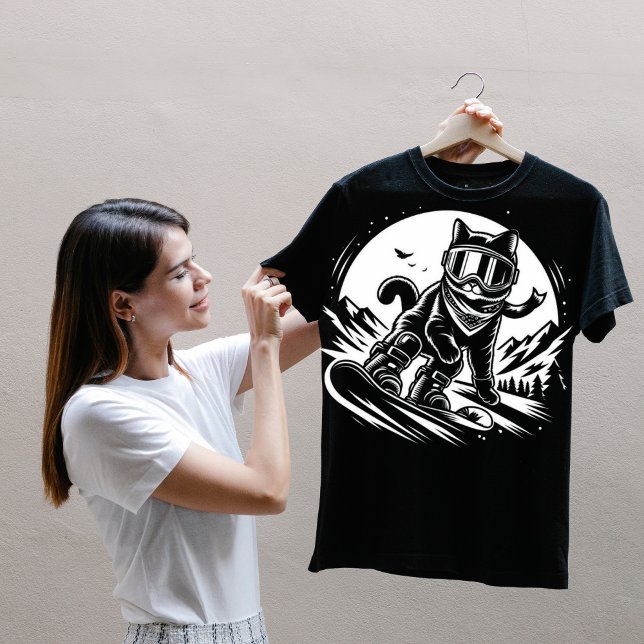 t-shirt do gato snowboard (Criador carregado)