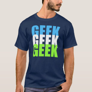 t-shirt do geek com design verde branco azul