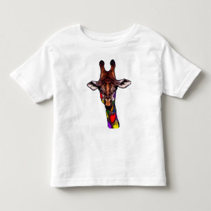 T-shirt do girafa do arco-íris