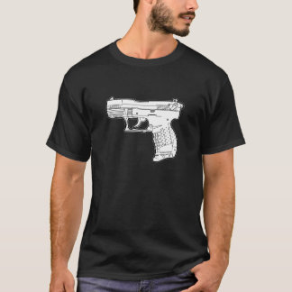 t-shirt do gráfico do estêncil da arma de fogo da
