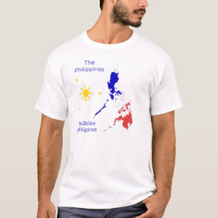 T-shirt do gráfico do mapa de Filipinas