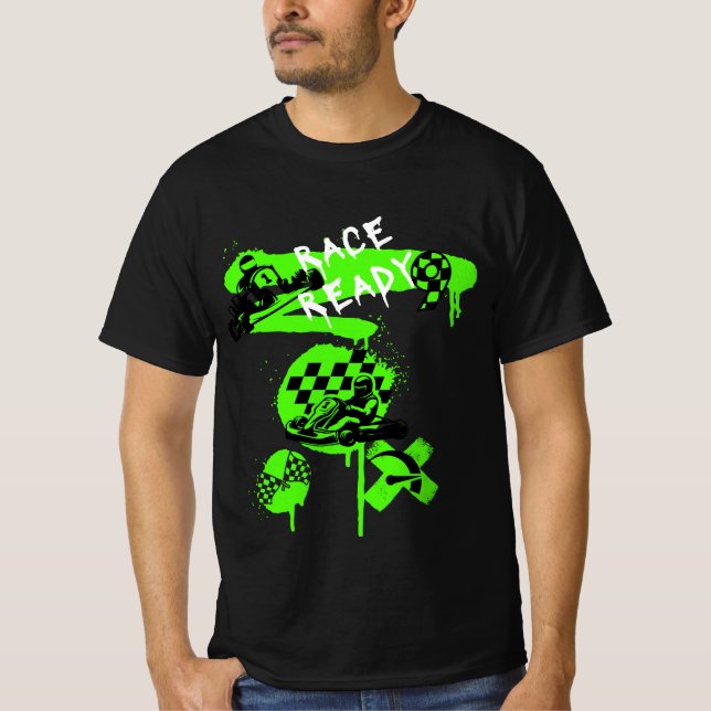 T-shirt do Grafite "Race Ready" da Go Kart Racing (Frente)