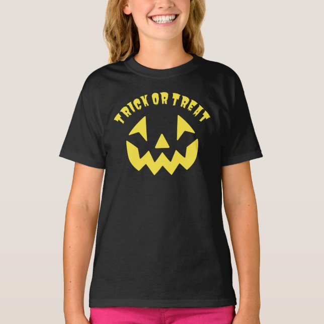 T-Shirt Do Halloween De Jack O'Lantern (Frente)