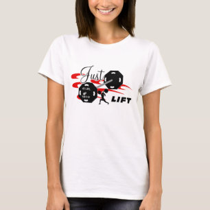 T-shirt do halterofilismo do elevador das senhoras