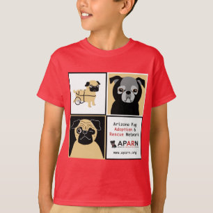 T-shirt do Hanes dos miúdos dos Pugs do salvament
