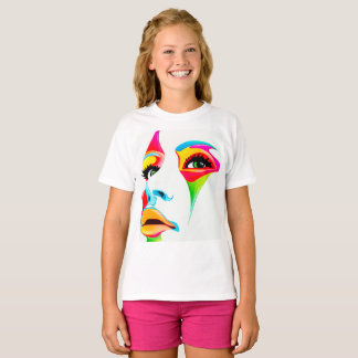 T-shirt do Hanes TAGLESS® das meninas coloridas da
