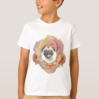 T-shirt do Hanes Tagless do miúdo de PugFlower