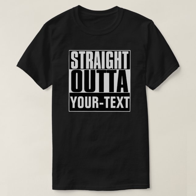 T-SHIRT DO HETERO OUTTA YOUR-TEXT (Frente do Design)