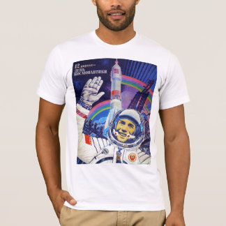 T-shirt do homem do cosmonauta de Yuri Gagarin
