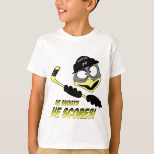 T-shirt do hóquei do pinguim da juventude
