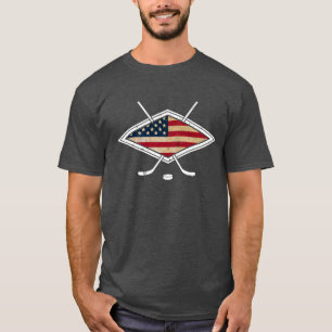 T-shirt do hóquei dos EUA com impressão do nome
