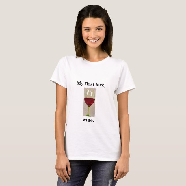 T-shirt do humor do vinho (Frente Completa)
