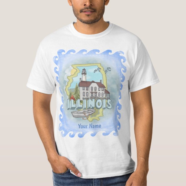 t-shirt do Ilhthouse de Illinois (Frente)