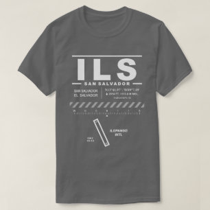T-shirt do ILS do aeroporto internacional de