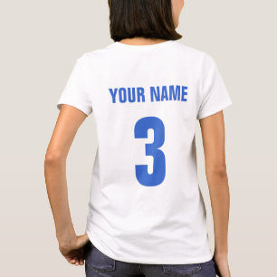 T-shirt do impressão da parte traseira do nome &