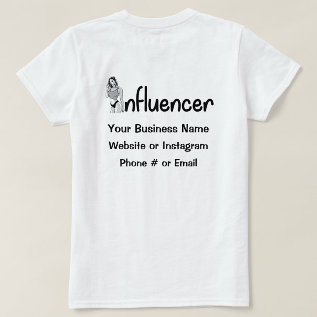 T-Shirt do Influenciador de Modelo (Verso do Design)