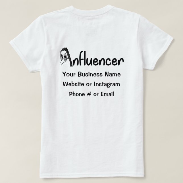 T-Shirt do Influenciador de Travão de Cabelo (Verso do Design)