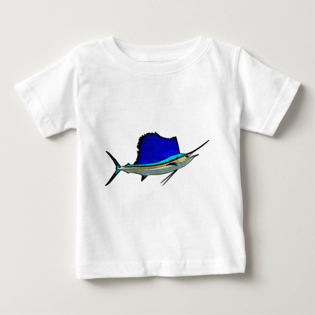 T-shirt do jérsei da multa do bebê do Sailfish (Frente)