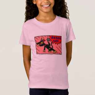 T-shirt do jérsei das meninas do CAT de NINJA dos
