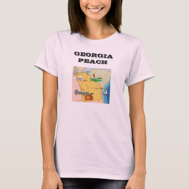 T-shirt do jérsei das mulheres do pêssego do (Frente)
