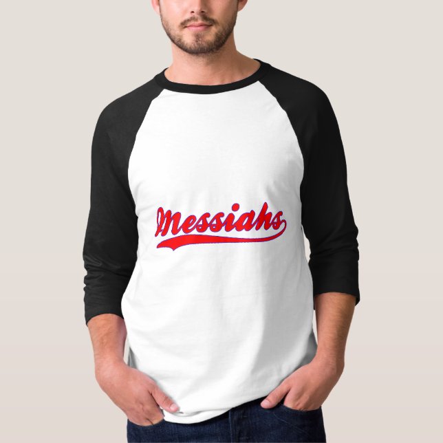 T-shirt do jérsei de basebol do falso das messias (Frente)