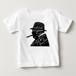 T-shirt do jérsei do bebê de Churchill
