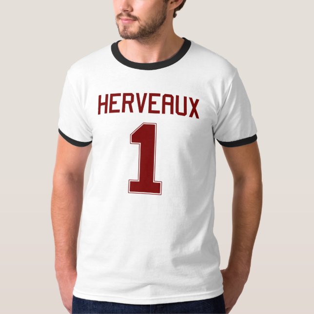T-shirt do jérsei do futebol de Herveaux #1 (Frente)