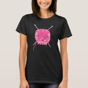 T-shirt do Knitter de Skully - rosa